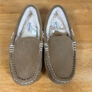 Project Cloud 100% Genuine Leather Slippers for Women Fur Memory Foam Tan 6.5